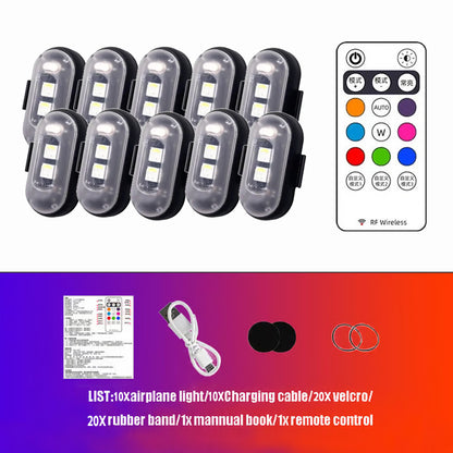 Colorful Car LED Light, Wireless Remote Control LED Strobe Light