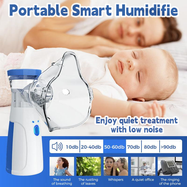 Portable Smart Humidifier with Auto-Cleaning & Dual Modes, Rechargeable Handheld Humidifier for Respiratory Care at Home/Travel