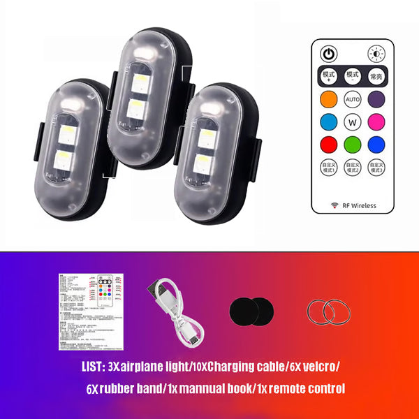 Colorful Car LED Light, Wireless Remote Control LED Strobe Light