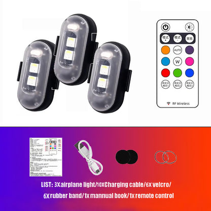 Colorful Car LED Light, Wireless Remote Control LED Strobe Light