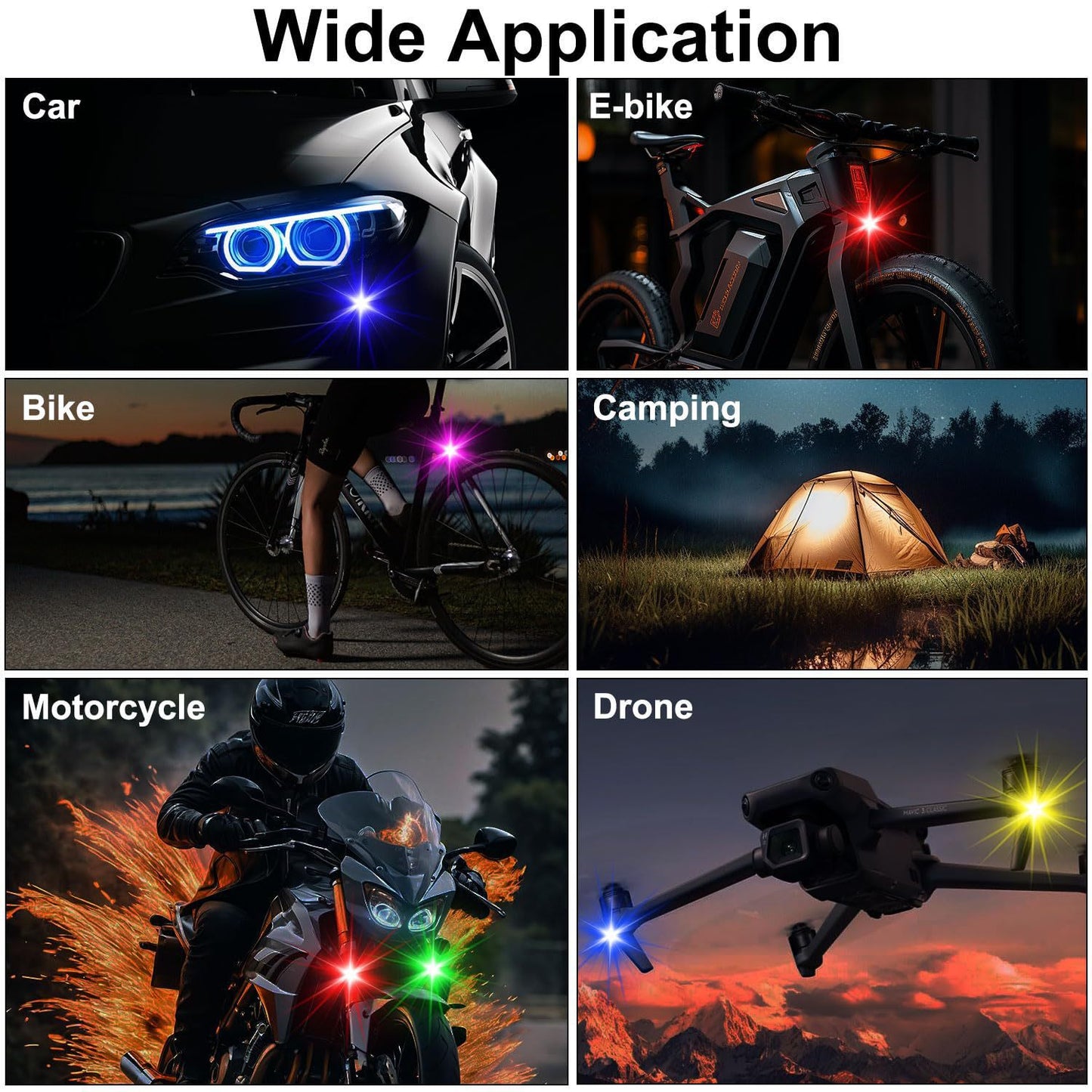 Colorful Car LED Light, Wireless Remote Control LED Strobe Light