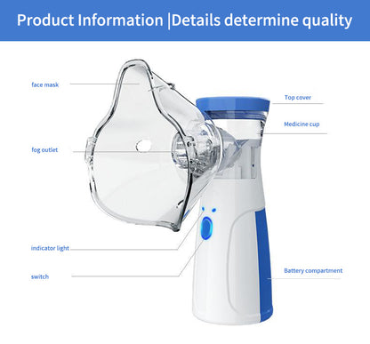 Portable Smart Humidifier with Auto-Cleaning & Dual Modes, Rechargeable Handheld Humidifier for Respiratory Care at Home/Travel