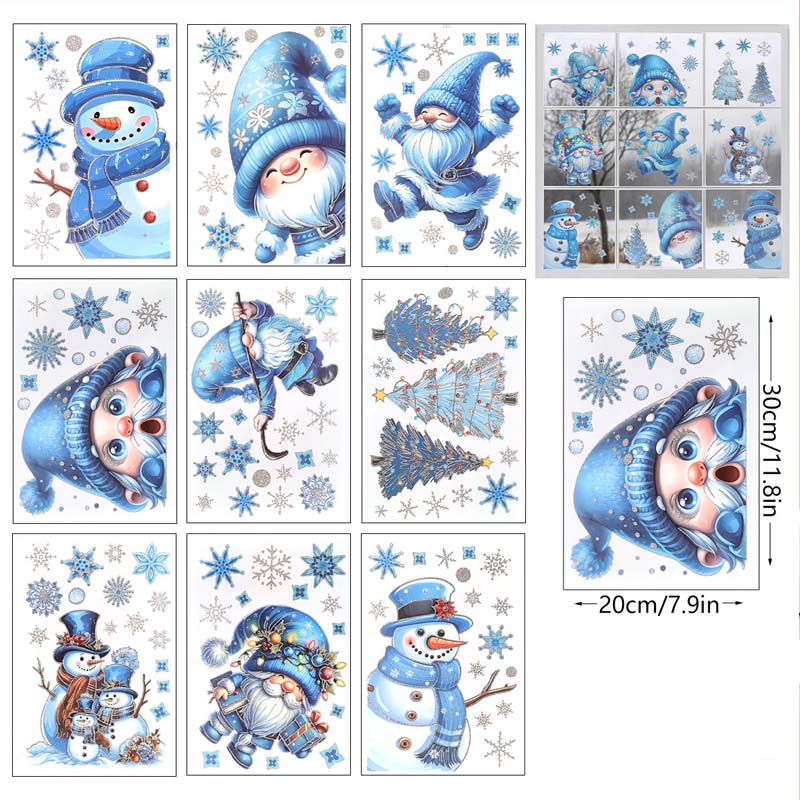 💖Black Friday Mega Deal – 50% Off!💖9-Piece Christmas Glitter Window Stickers