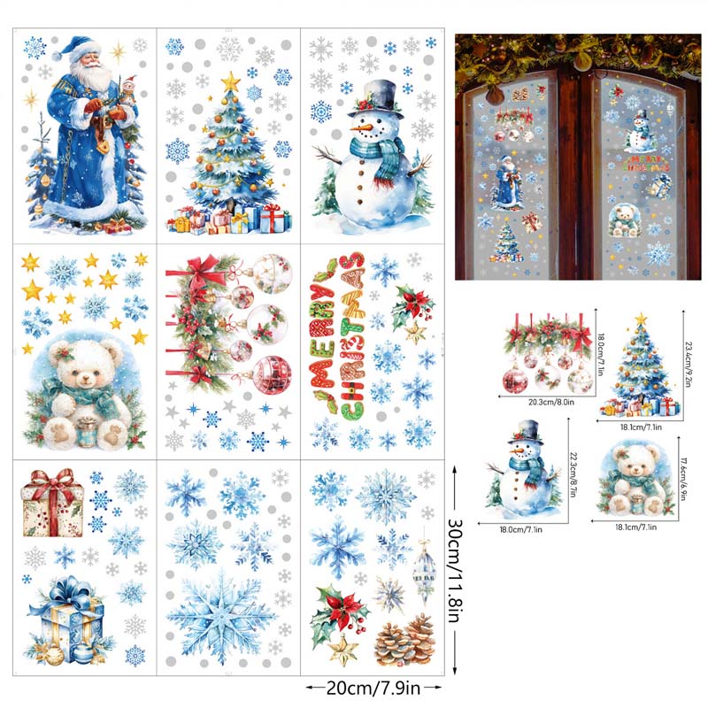 💖Black Friday Mega Deal – 50% Off!💖9-Piece Christmas Glitter Window Stickers